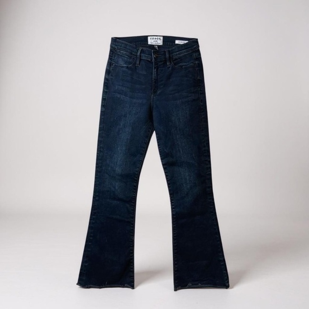 Frame Le High Rise Flare Faded Black Jeans